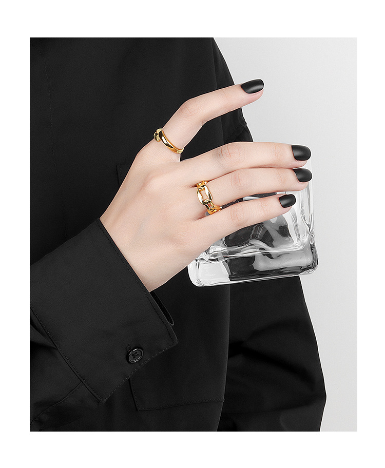Korean Style Simple Lines Female Ring Image 9