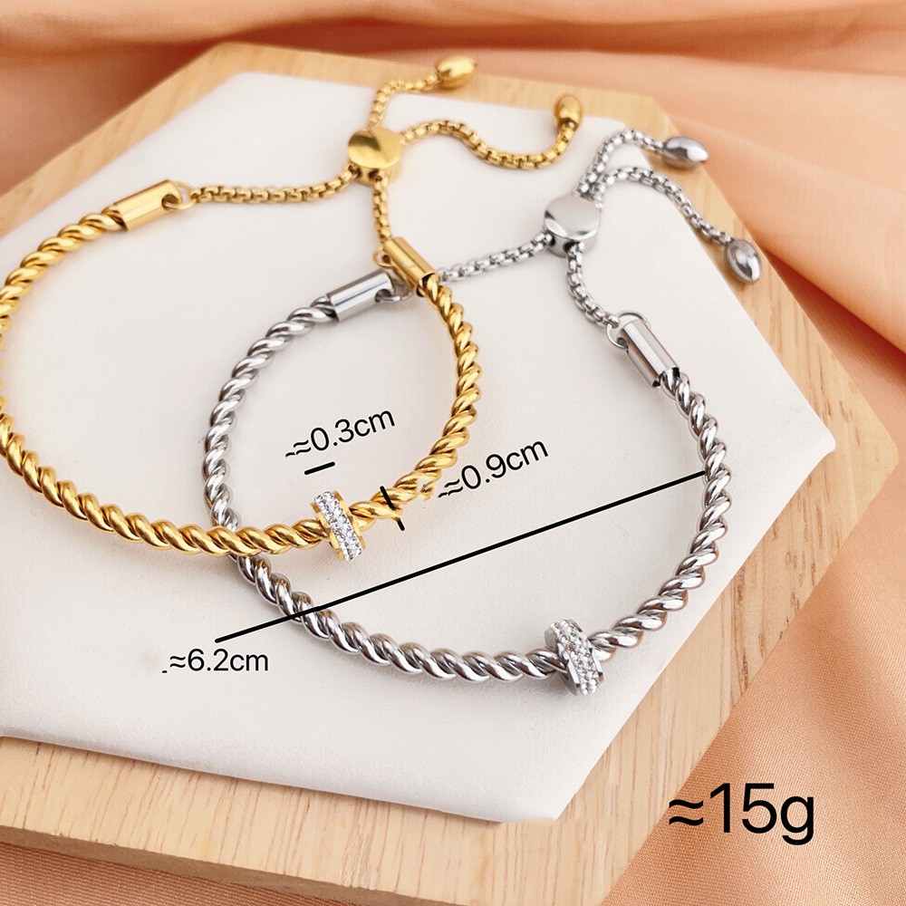 Steel Color Fried Dough Twists Bracelet