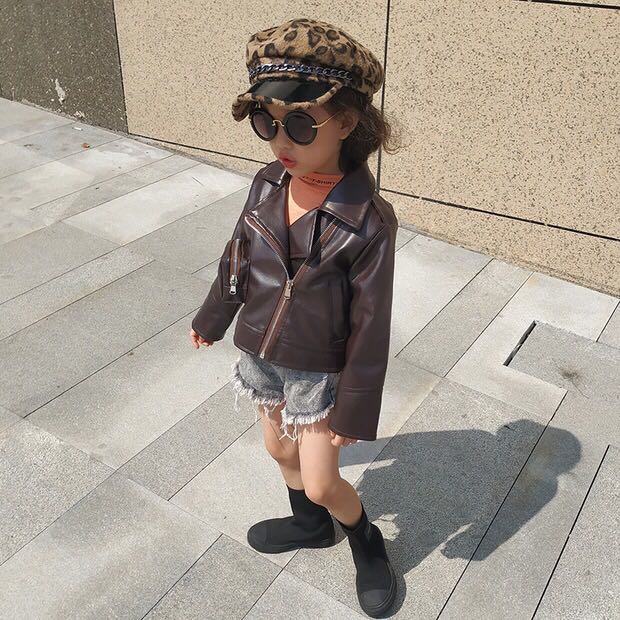 Kids Brown Leather Jacket