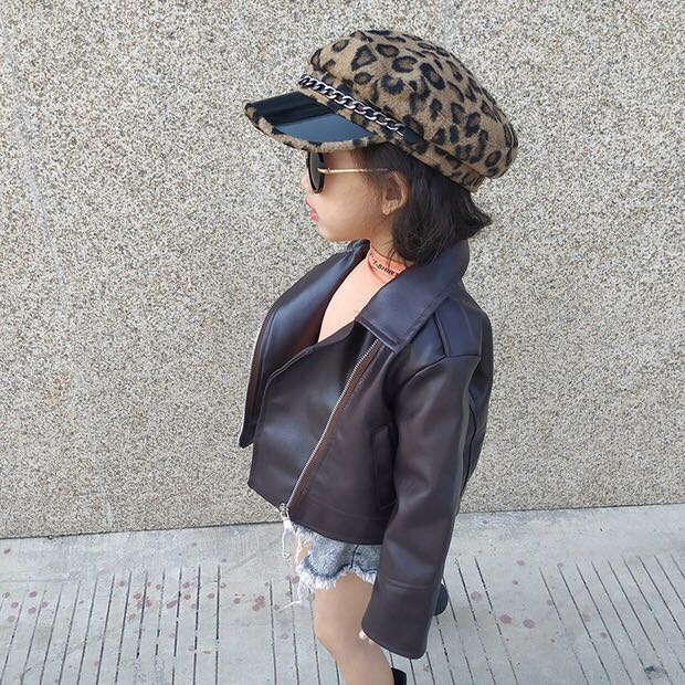 Chic Leather Coat for Kids