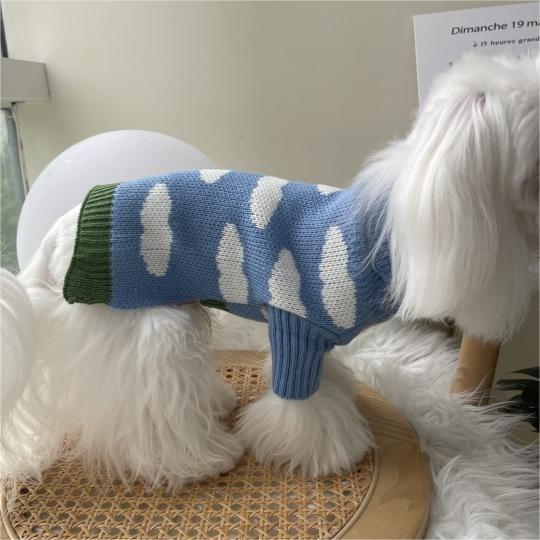 Blue Jacquard Sweater for Dogs