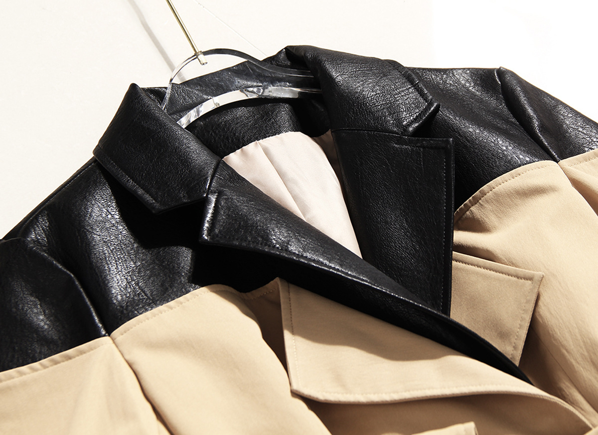 Khaki Black Overknee Coat