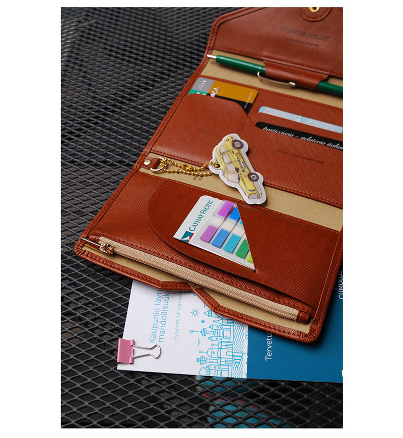 Multifunctional Tri-Fold PU Passport Bag Image 14