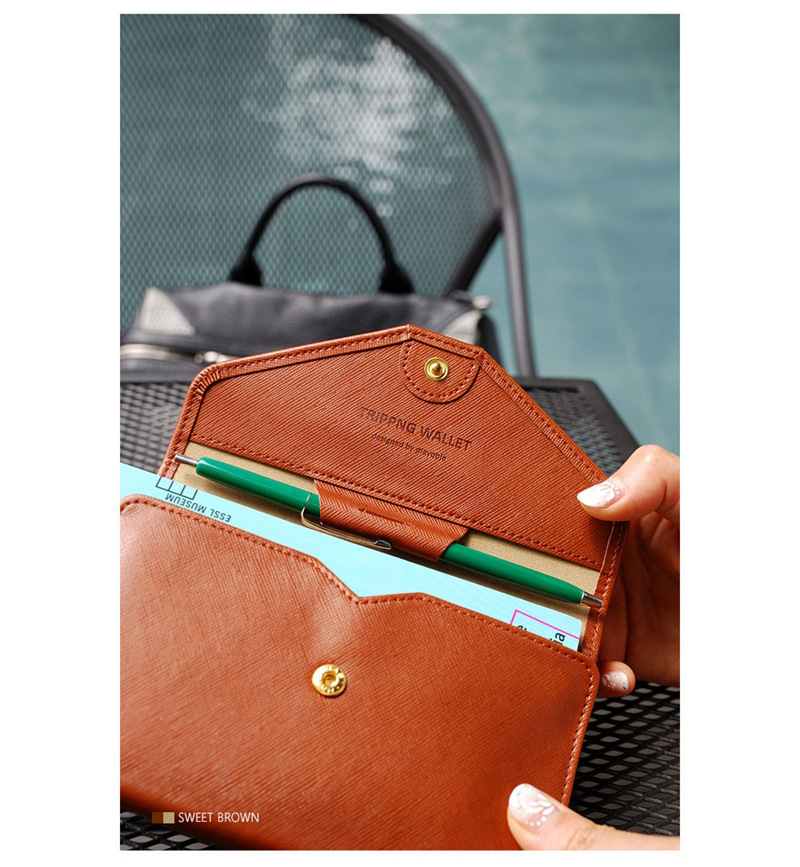 Multifunctional Tri-Fold PU Passport Bag Image 5
