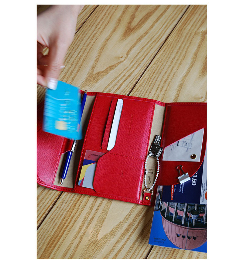 Multifunctional Tri-Fold PU Passport Bag Image 19