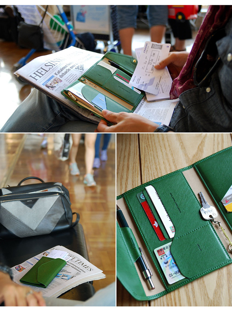 Multifunctional Tri-Fold PU Passport Bag Image 4
