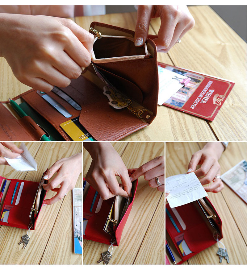 Multifunctional Tri-Fold PU Passport Bag Image 15
