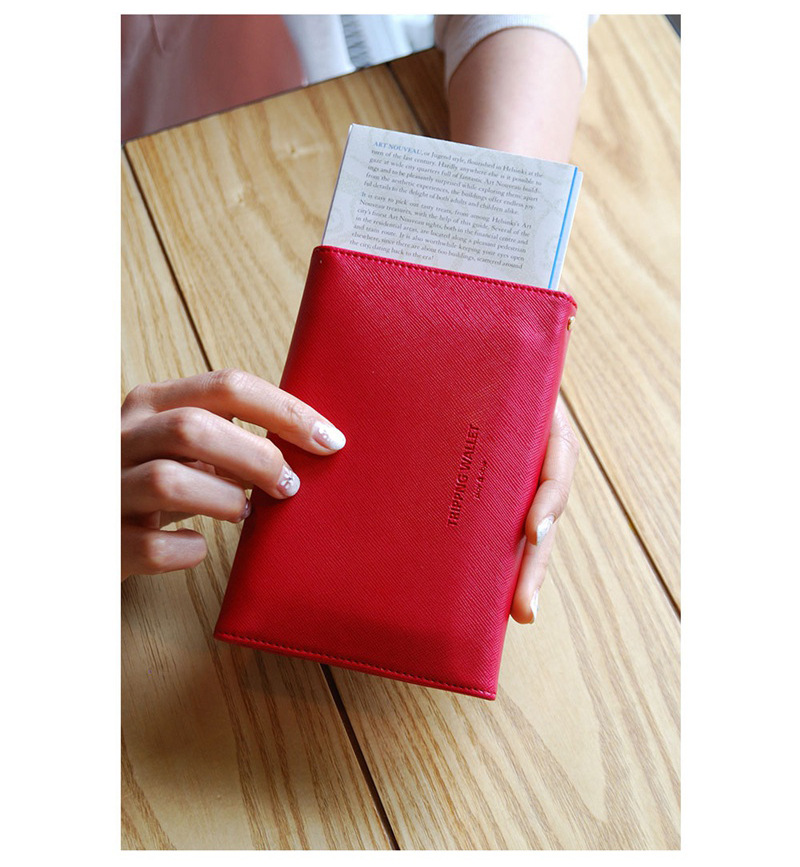 Multifunctional Tri-Fold PU Passport Bag Image 11