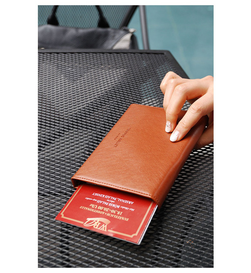 Multifunctional Tri-Fold PU Passport Bag Image 12