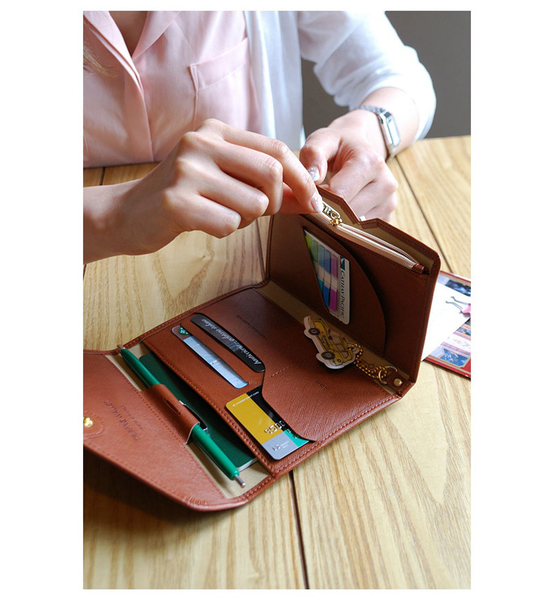 Multifunctional Tri-Fold PU Passport Bag Image 23