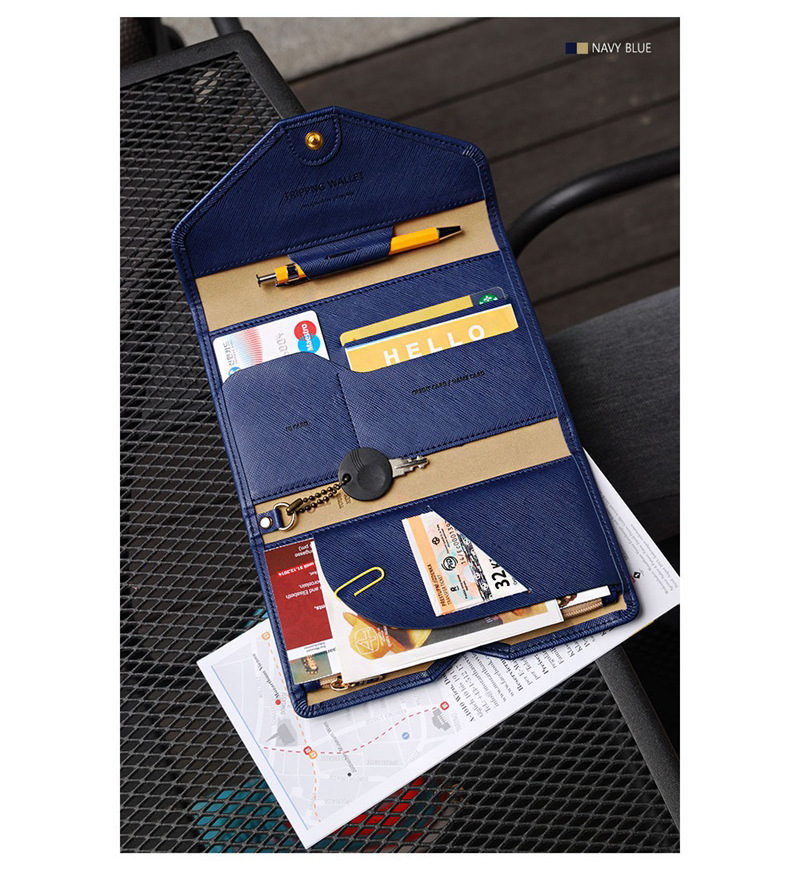 Multifunctional Tri-Fold PU Passport Bag Image 8