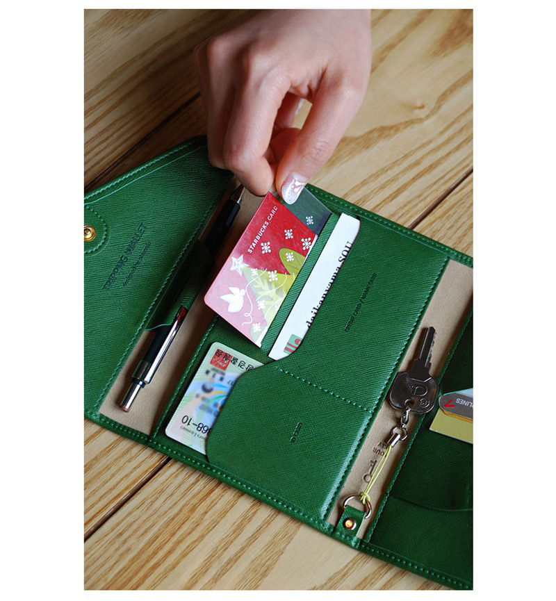 Multifunctional Tri-Fold PU Passport Bag Image 20