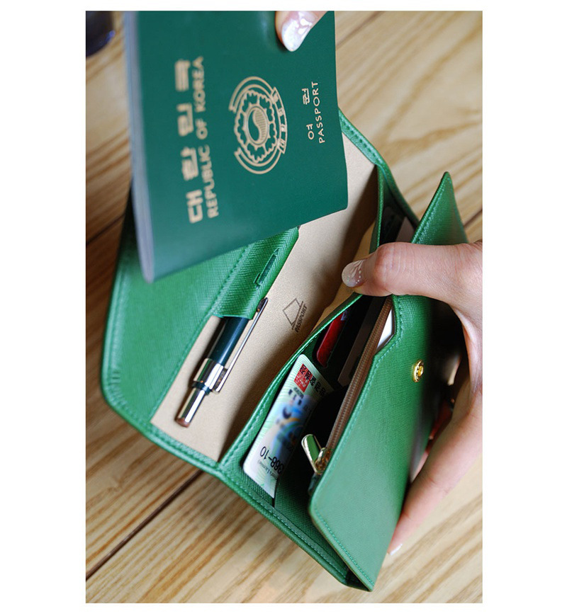Multifunctional Tri-Fold PU Passport Bag Image 24