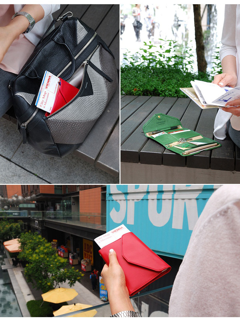 Multifunctional Tri-Fold PU Passport Bag Image 21