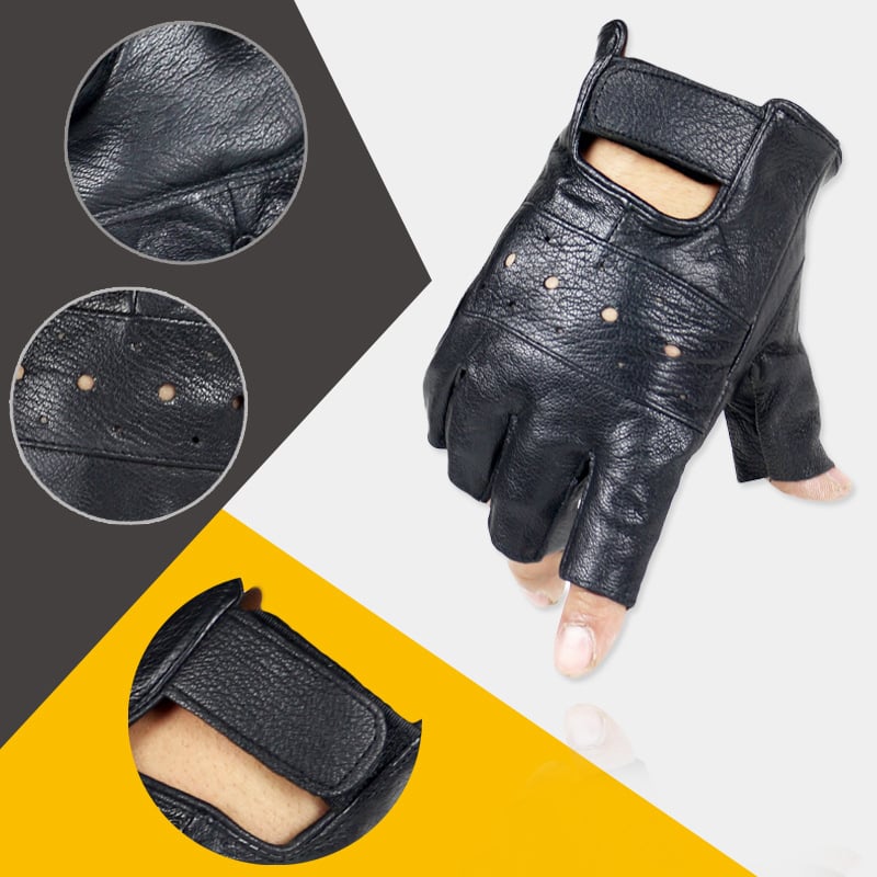 Leather Half Finger Gloves 5