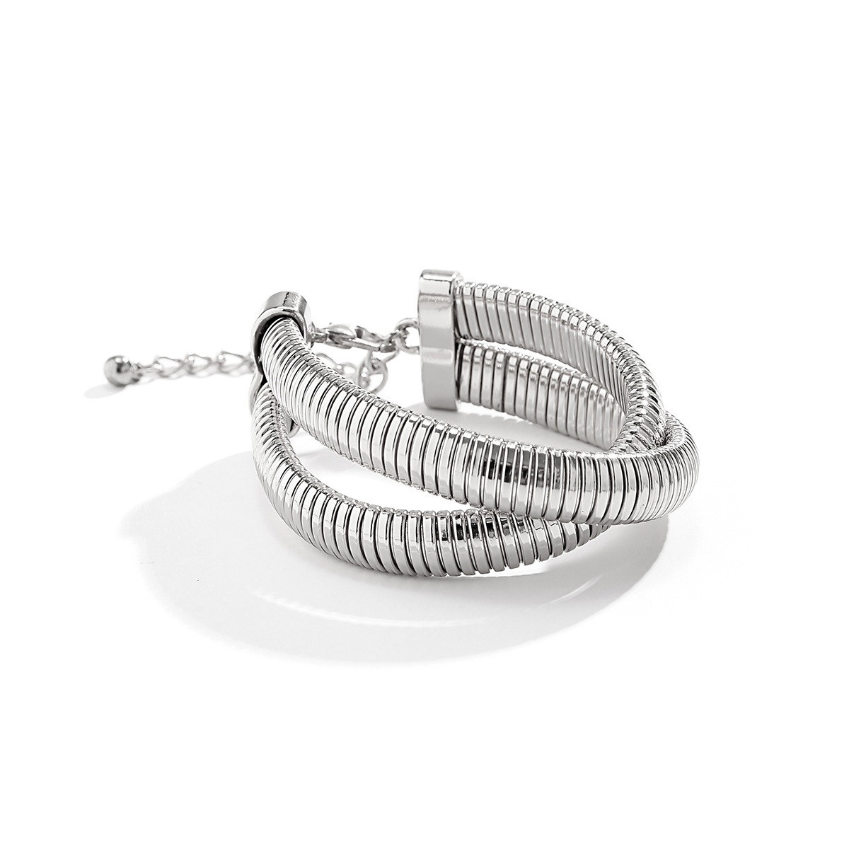 Women's Metal Double Ring Spiral Bracelet 6