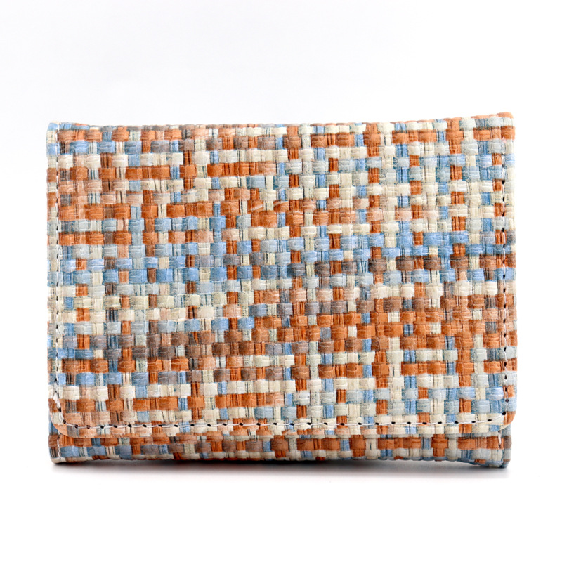 New Straw PU Folding Wallet Image 3