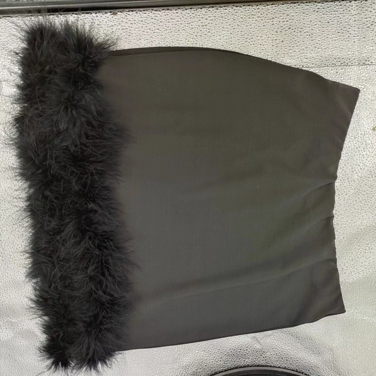 European and American Sexy Skirt Hip-wrapped Fur Little Short Dress
