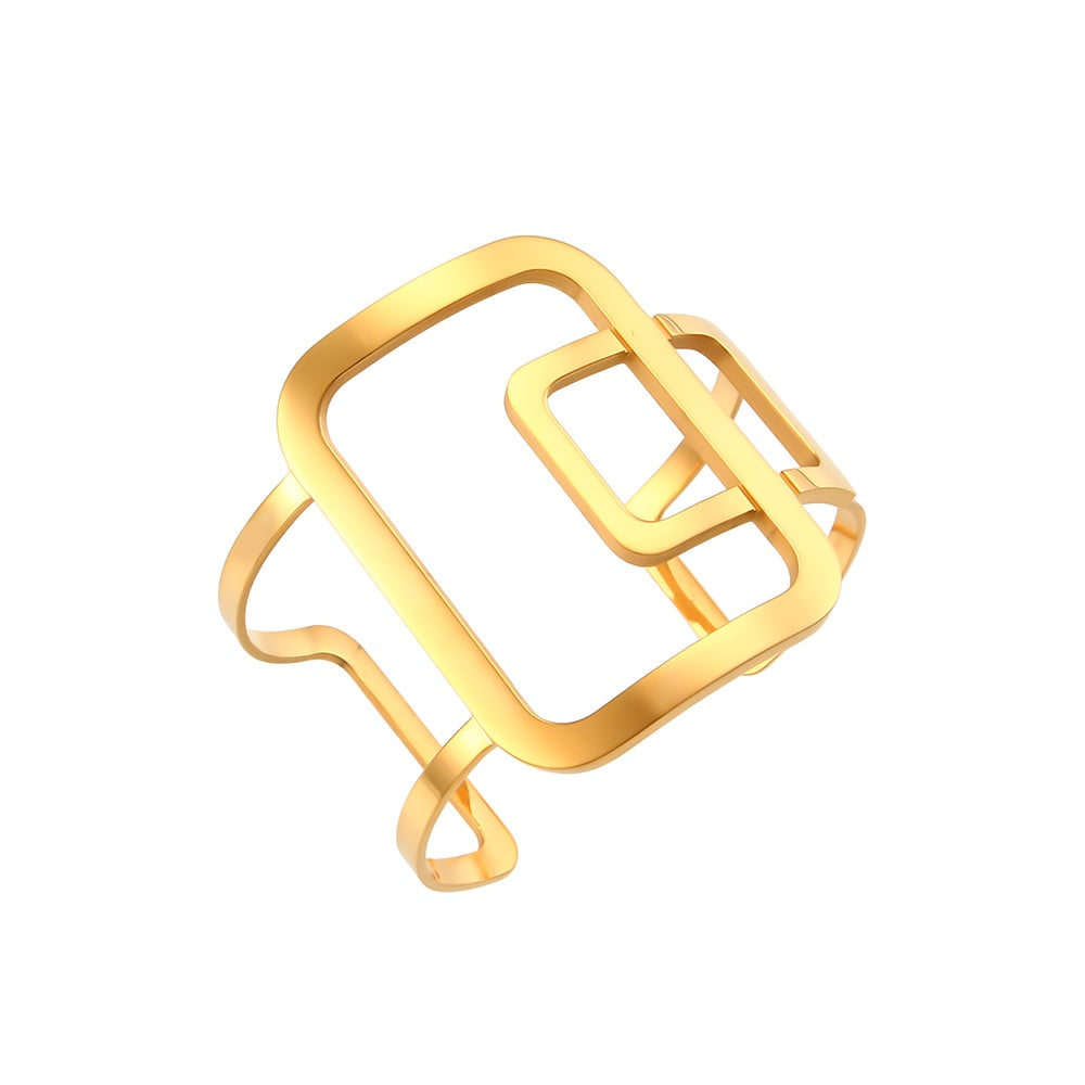 Abstract Geometric Open Stainless Steel Bracelet - Another Angle