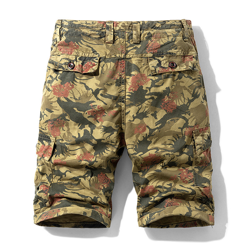 Camouflage Cargo Shorts Detail View