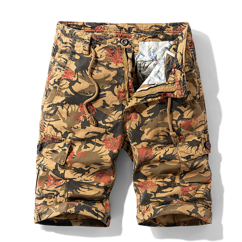 Camouflage Cargo Shorts Back View