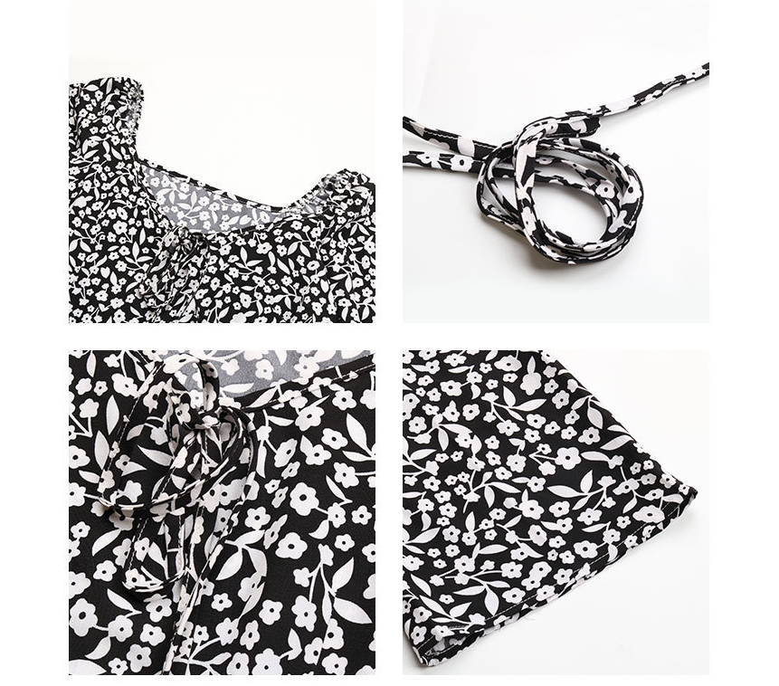 Vintage Women's Backless Printed Long Sleeve Dress Image 2