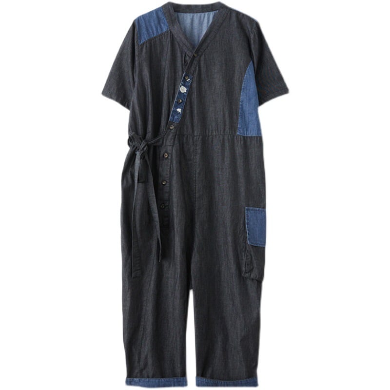 Women's Fashion Drawstring Denim Jumpsuit - Image 10