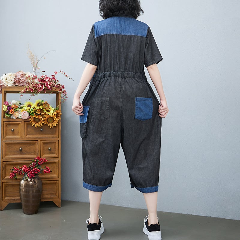 Women's Fashion Drawstring Denim Jumpsuit - Image 9