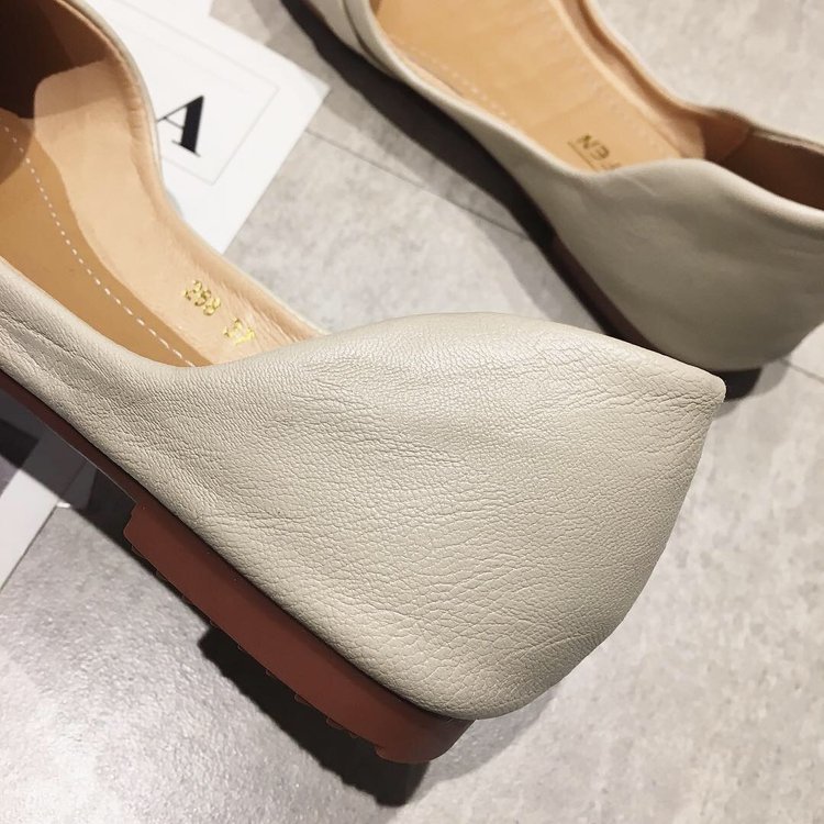 Pointed Toe Black Flat Shoes 8