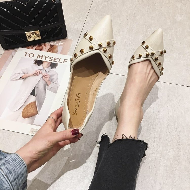 Pointed Toe Black Flat Shoes 4