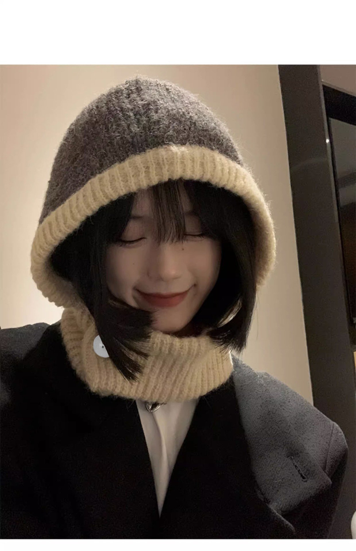 Scarf Integrated Ear Protection Cap
