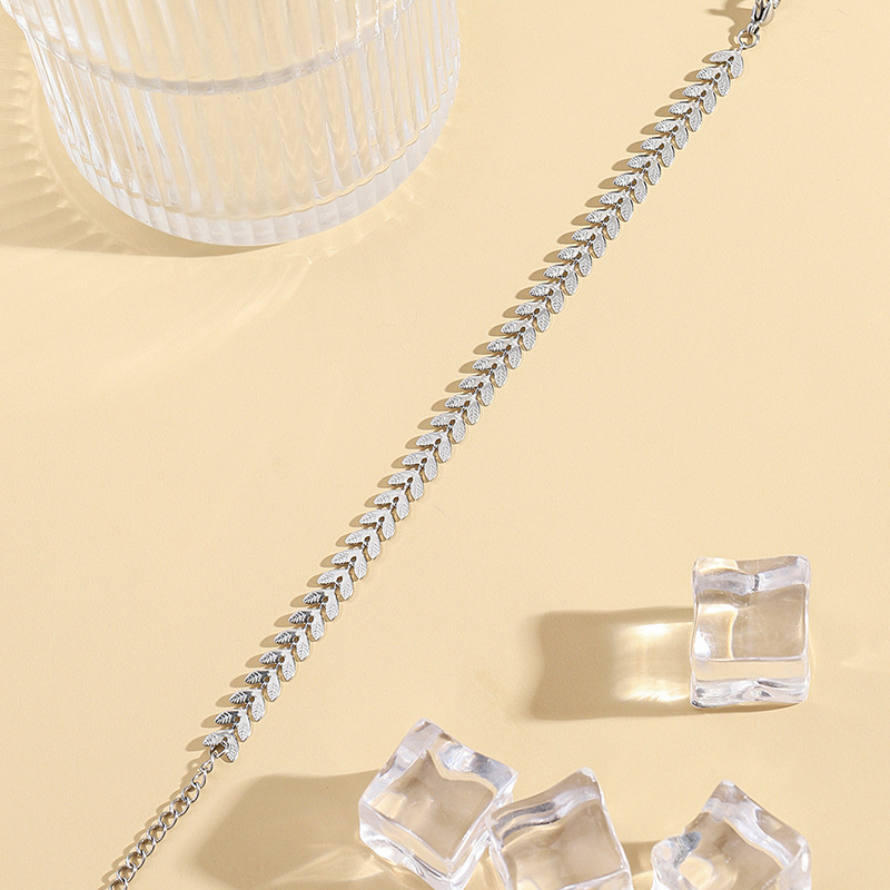 Stainless Steel Simple Fashion Leaf Wheat Bracelet - Image 1
