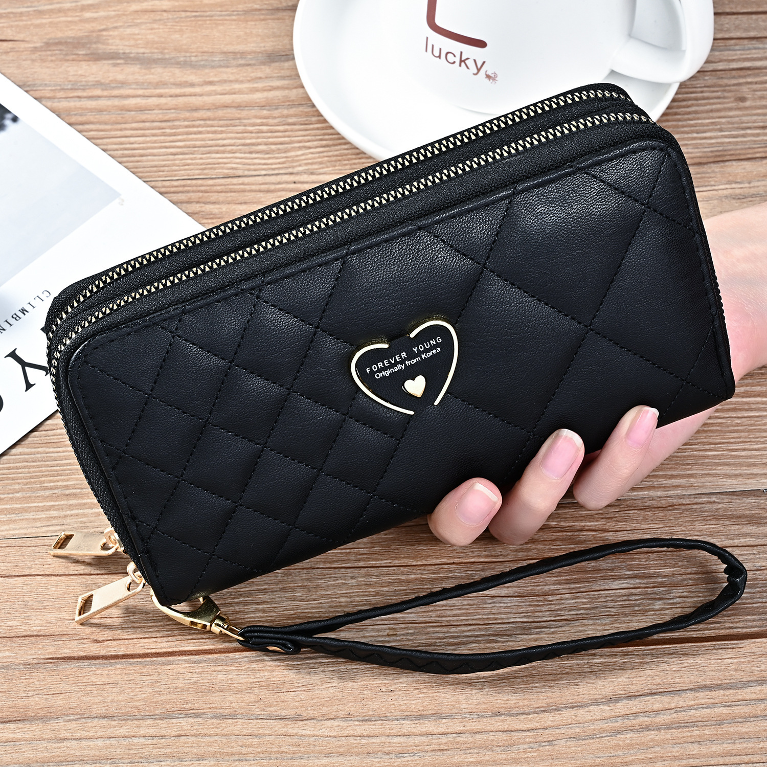 Women's Double Zipper Wallet - Image 7