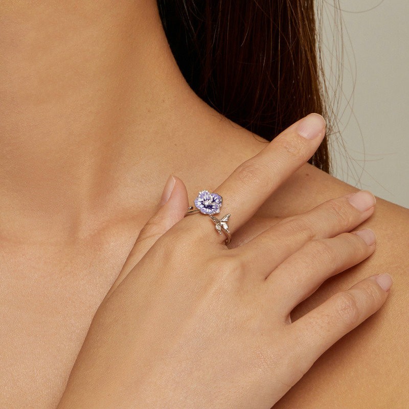 S925 Sterling Silver Flowers Bracelet Ring 4