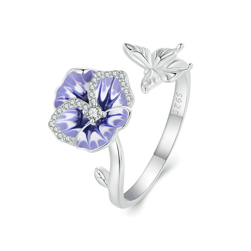 S925 Sterling Silver Flowers Bracelet Ring 3