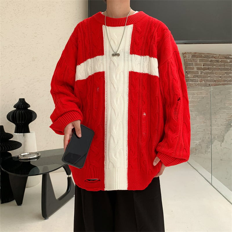 Vintage Trend Loose Knit Coat - Image 1
