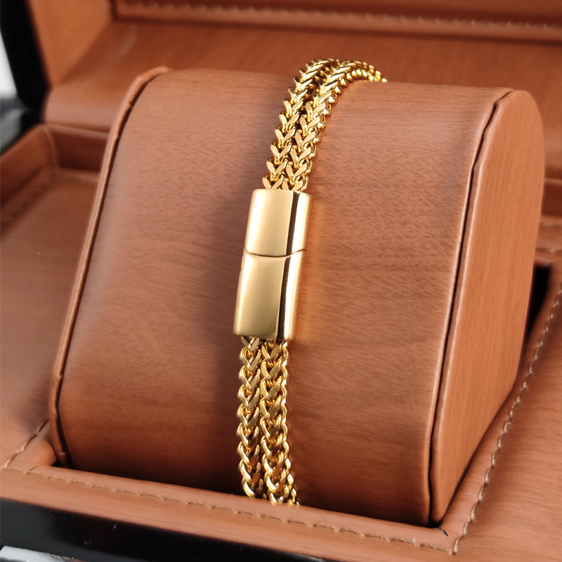 Men's Stainless Steel Bracelet Steel Color