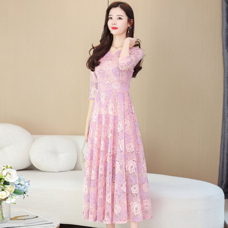 Lace Jacquard Dress - Front View