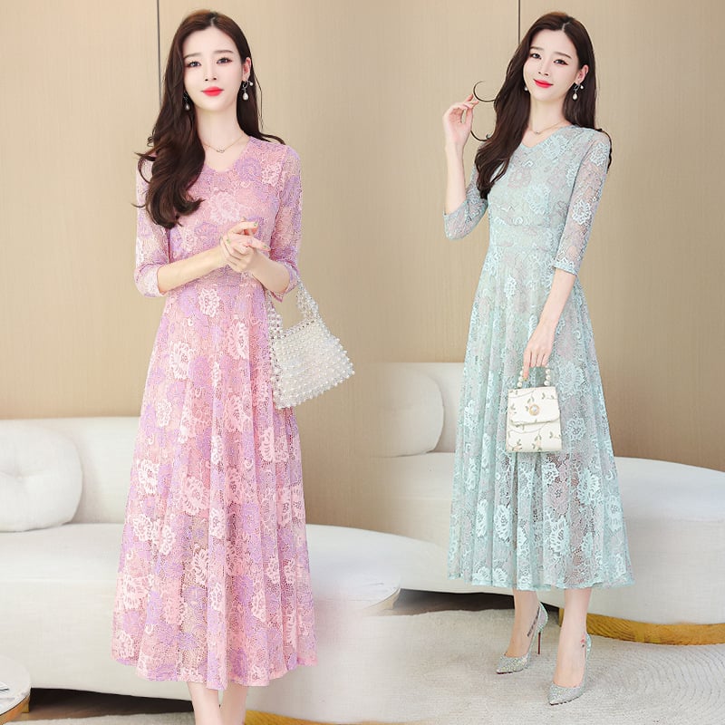 Lace Jacquard Dress - Close Up
