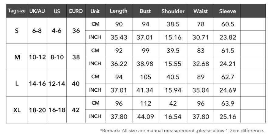 Dress in different colors and sizes