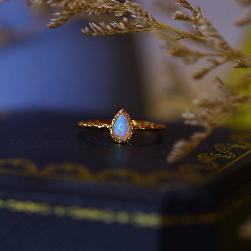 Women's Fashion Vintage Opal Ring 5