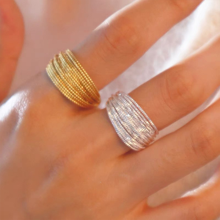 Gold Silver Circle Open Ring Image 2