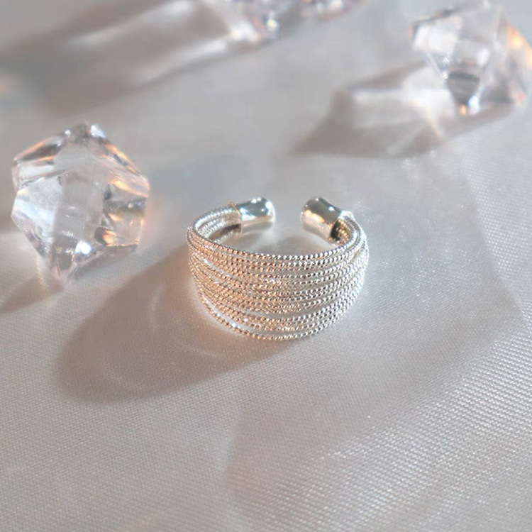 Gold Silver Circle Open Ring Image 3