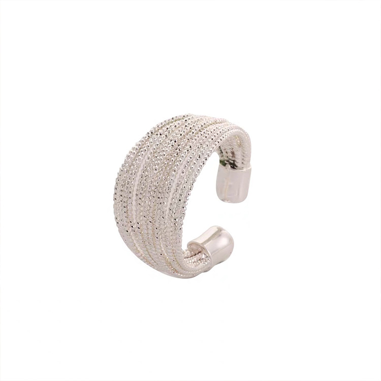 Gold Silver Circle Open Ring Image 1