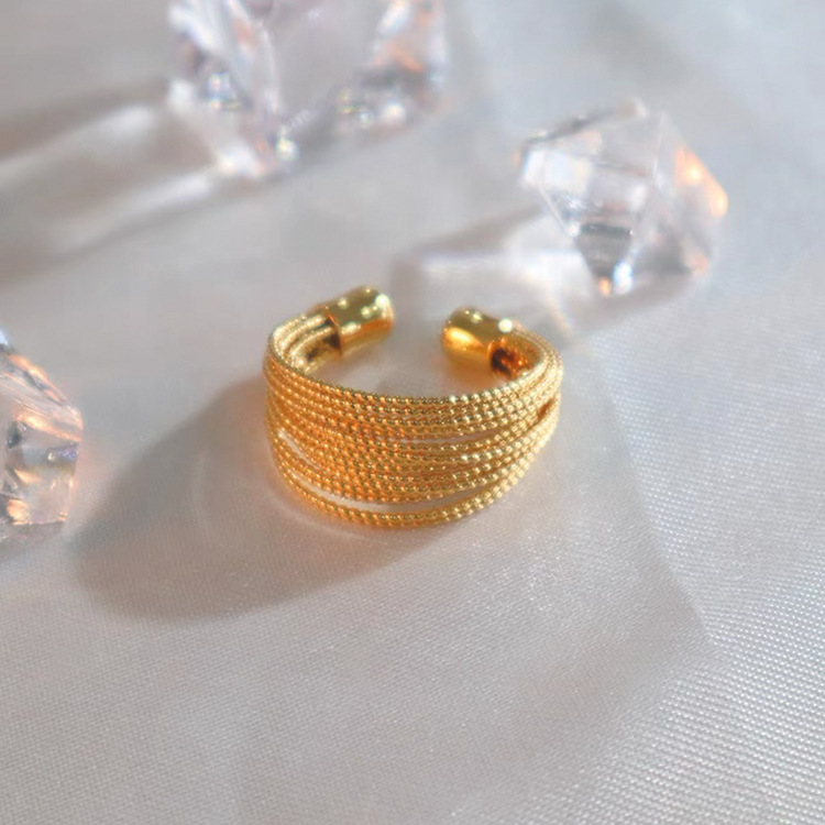 Gold Silver Circle Open Ring Image 7