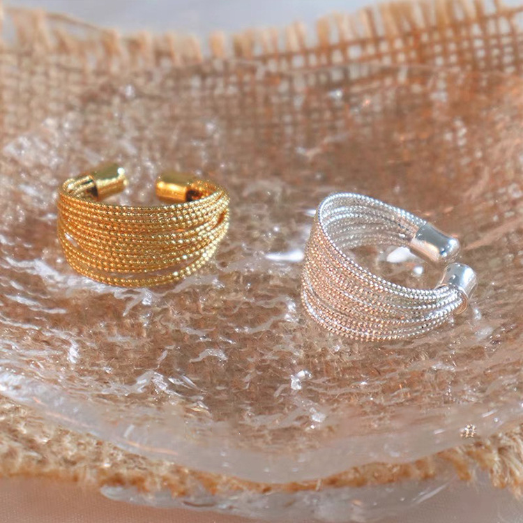 Gold Silver Circle Open Ring Image 6