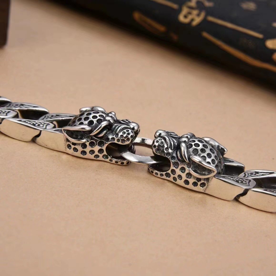 Men's Vintage Handmade Silver Woven Bracelet 1