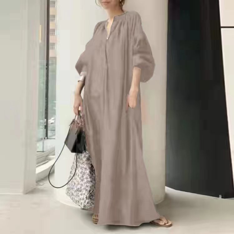 Khaki Lantern Sleeve Skirt