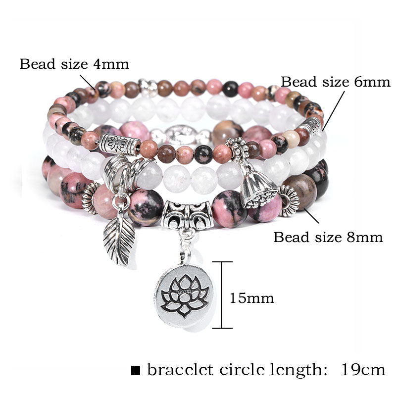 Bohemian Style Natural Stone Agate Beads Elastic Bracelet 4
