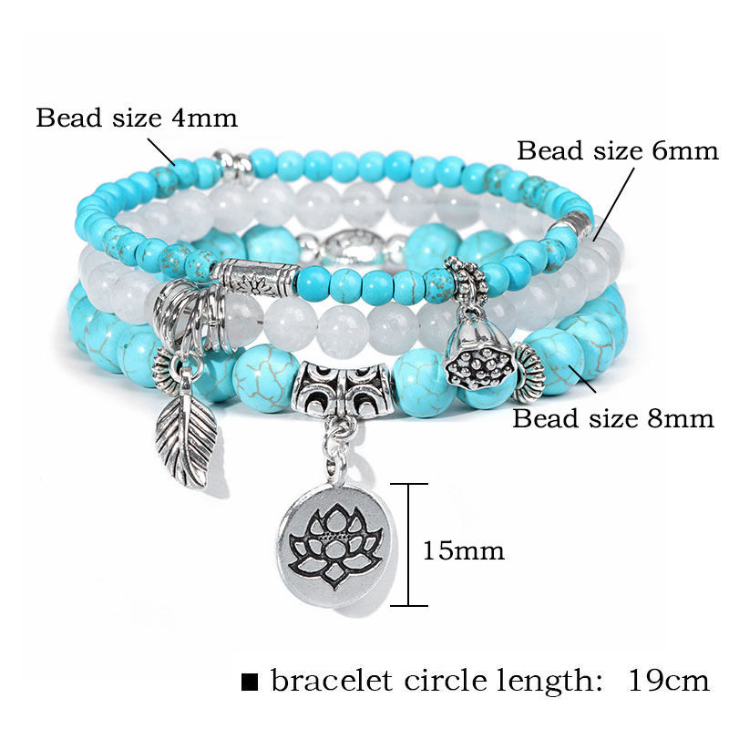 Bohemian Style Natural Stone Agate Beads Elastic Bracelet 5